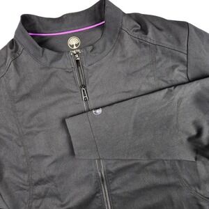 Healing Hands Dakota Purple Label Black Mandarin Collar Full Zip Scrub Jacket 3X